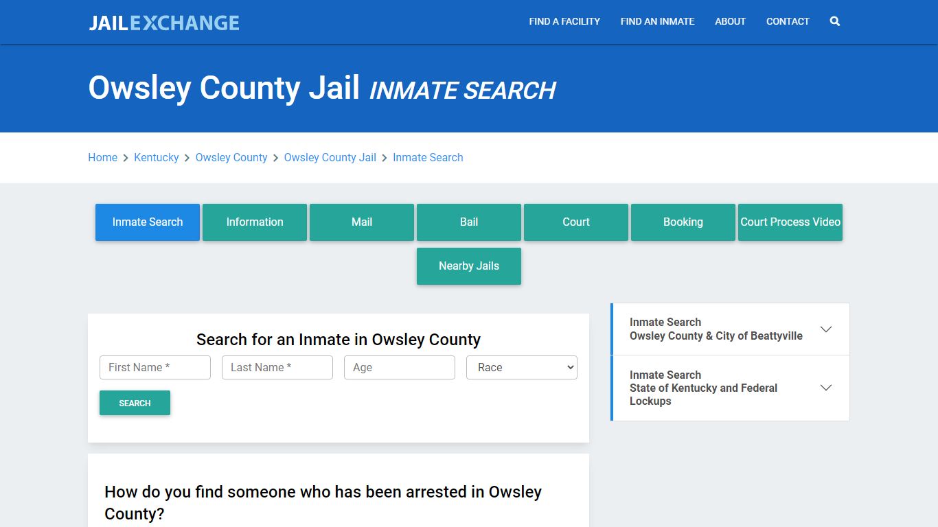 Owsley County Jail, KY Inmate Search: Roster & Mugshots