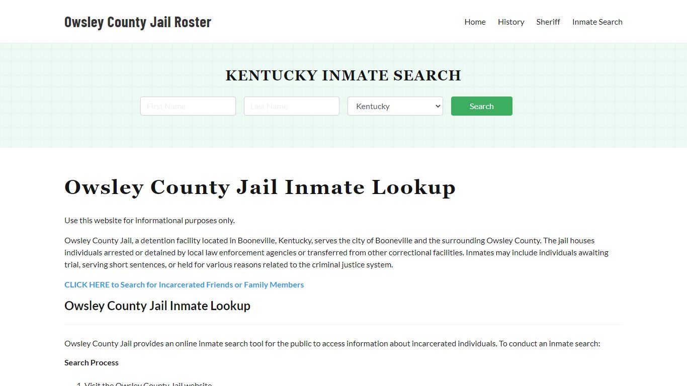 Owsley County Jail Roster Lookup, KY, Inmate Search