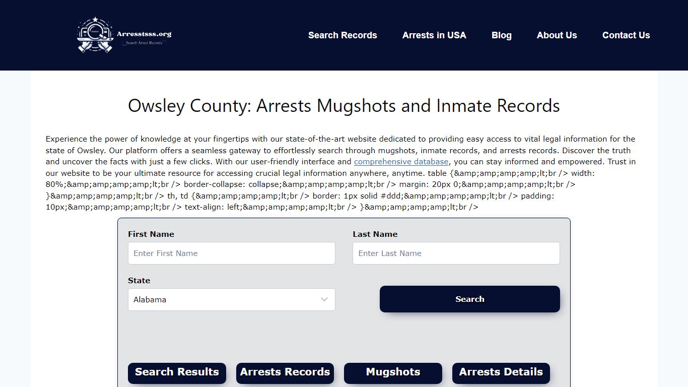 Owsley County: Arrests Mugshots and Inmate Records