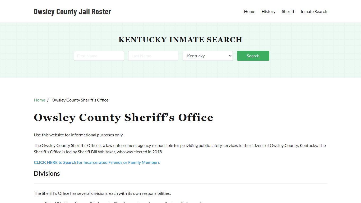 Owsley County Sheriff Office, KY, Arrest Warrants Search