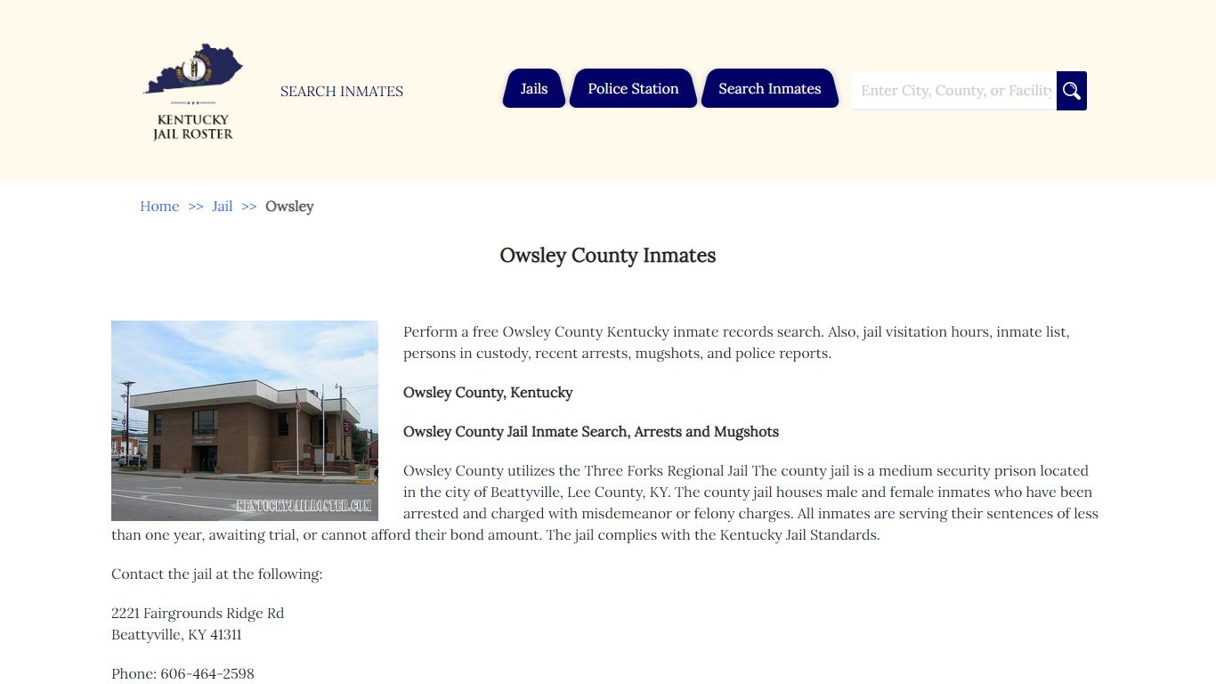 Owsley County Inmates - Jail Roster Search