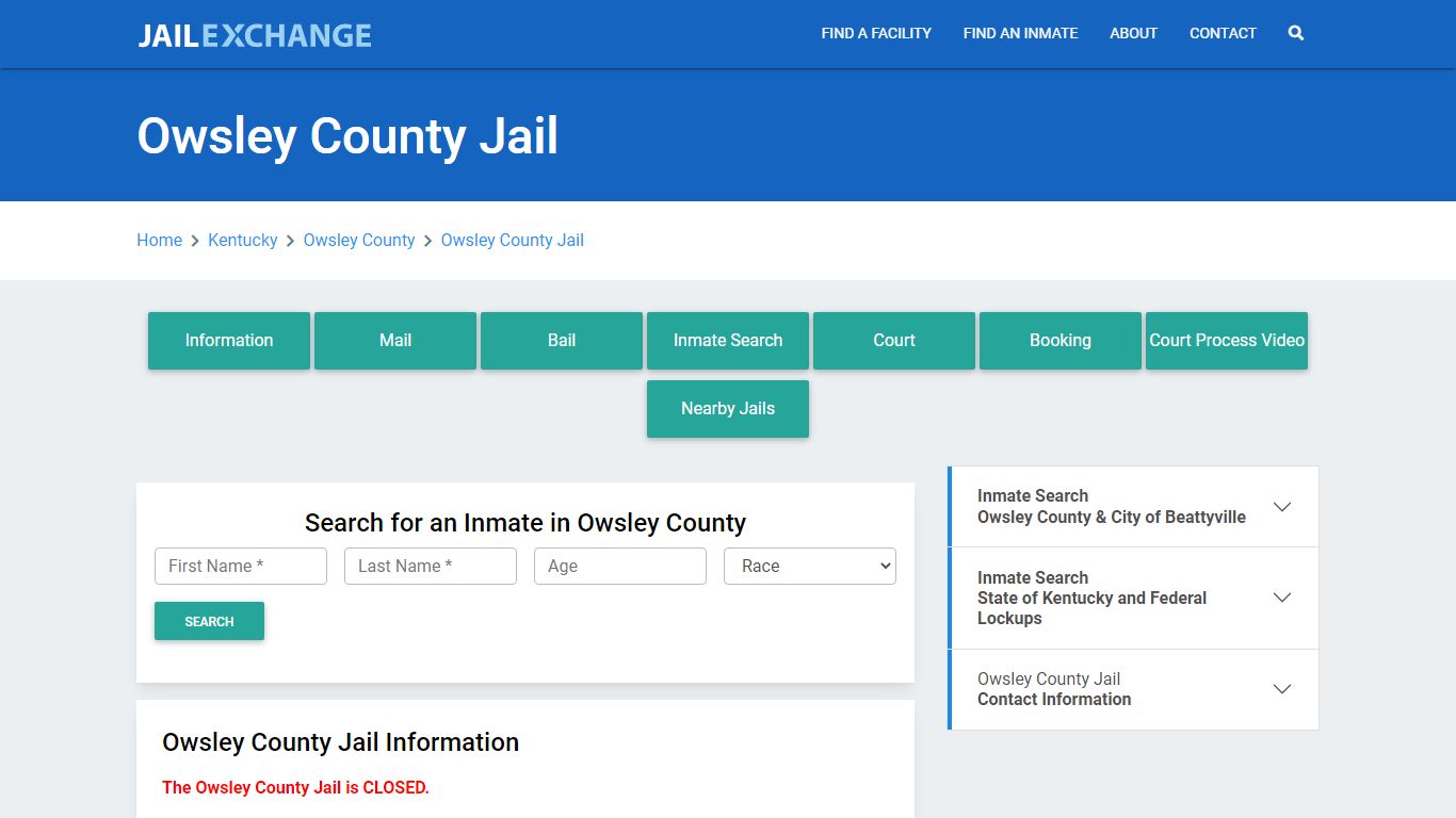 Owsley County Jail Roster Lookup, KY, Inmate Search